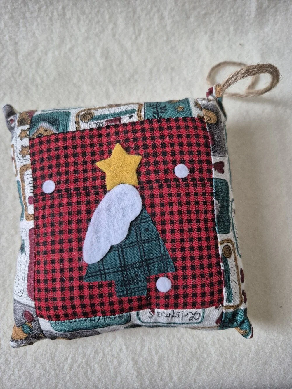 Lillian Vernon Country Pillow Christmas Ornaments-set of 7 100% Cotton